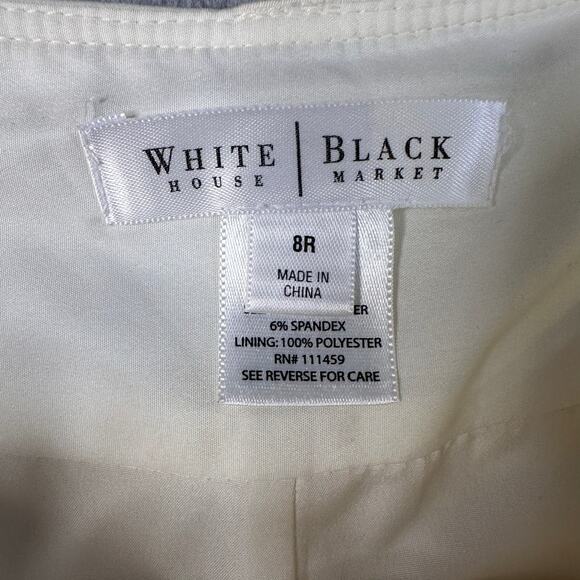 White House Black Market Dress Pants Cream Womens Size 8R Mid Rise Straight Leg - Picture 3 of 9